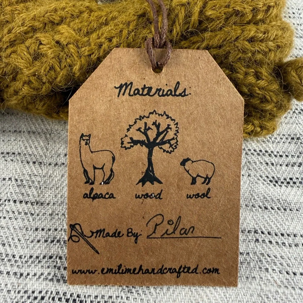 NEW EmiLime Girl's Alpaca Winter Headband Olive Green‎ Twist Warm Soft